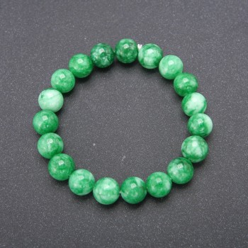 Chrysoprase Stone Bracelet (Synthetic) on Elastic, Smooth Bead, Diameter 10(+-)mm, Circumference 18cm