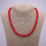 Natural Coral Necklace, Smooth Bead, Diameter 10(+-)mm, Length 47cm+