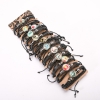 Eco Leather Bracelets Assorted with Drawstring Clasp, Pack of 12
