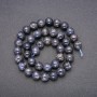 Natural Iolite Stone Beads, smooth round, diameter 10 (+/-) mm, length 38cm
