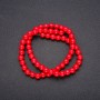 Coral (Pressed) Beads on Strand, smooth round, diameter 6mm +/-, length 40cm +