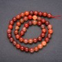 Natural Red Rutilated Quartz Stone Beads, smooth round, diameter 8 (+/-) mm, length 38cm