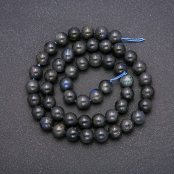Labradorite Natural Stone Beads, Smooth Bead, Diameter 8(+-)mm, Length 38cm