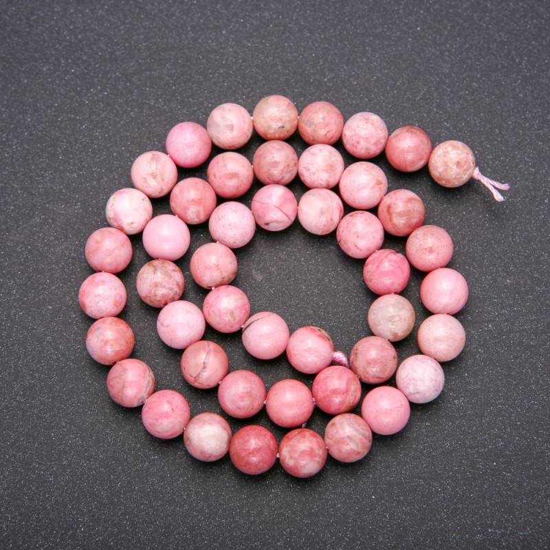 Rhodochrosite Natural Stone Beads, Smooth Bead, Diameter 8(+-)mm, Length 38cm