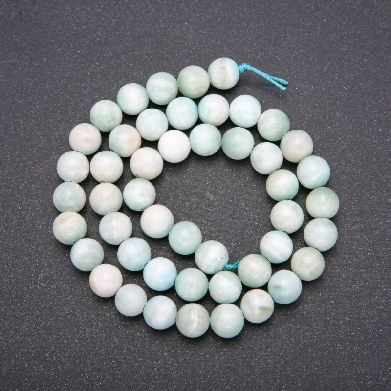 Larimar Natural Stone Beads, Smooth Bead, Diameter 8(+-)mm, Length 38cm