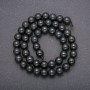 Natural Stone Beads on Thread Shungite Smooth Round, Diameter 8mm +/-, Length 38cm