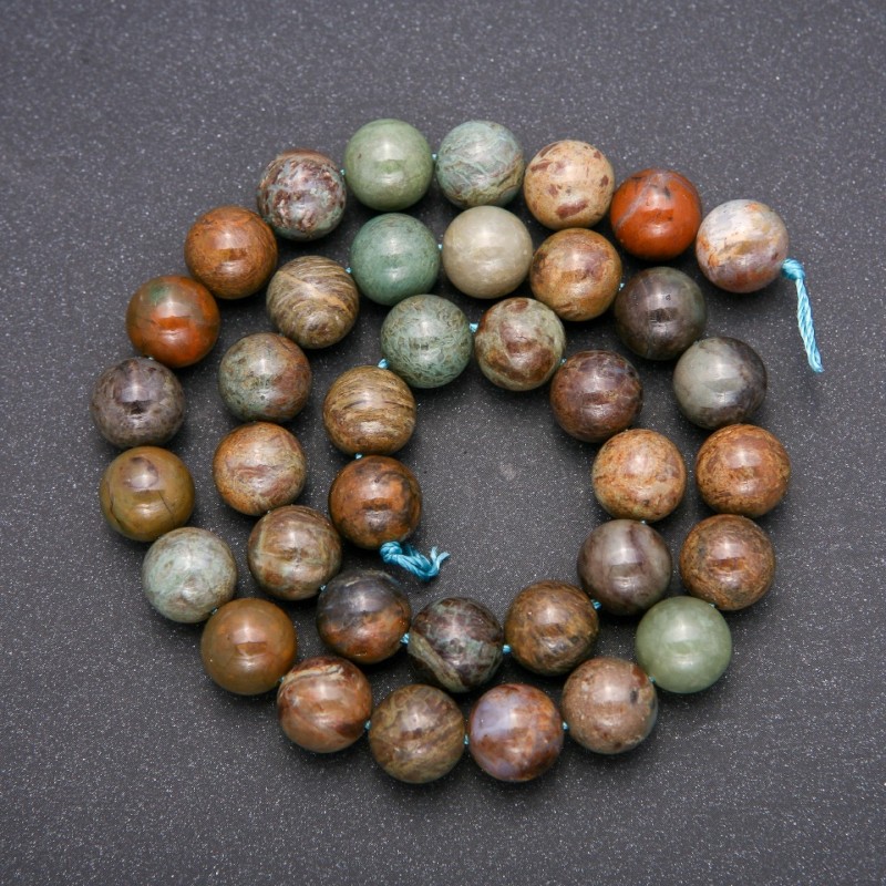 Multicolour Jasper Natural Stone Beads, Smooth Bead, Diameter 10(+-)mm, Length 38cm