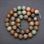 Multicolour Jasper Natural Stone Beads, Smooth Bead, Diameter 10(+-)mm, Length 38cm