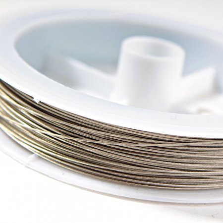 Silver-Tone Metal Wire, 50m (+/-) bobbin, diameter 0.38mm