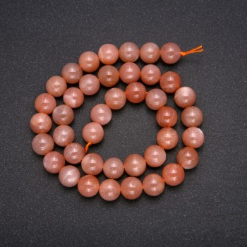 Natural Selenite Stone Beads, Smooth Round, Diameter 10 (+/-) mm, Length 38cm