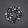 Natural Hawk's Eye Stone Beads, Tumbled, Diameter 8x12 (+/-) mm, Length 38cm