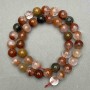 Natural Rutilated Quartz Assorted Stone Beads, smooth round, diameter 10 (+/-) mm, length 38cm
