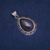 Teardrop Pendant with Blue Sand "Cairo Night" Aventurine (Synthetic) in Antique-Style Setting 27x39mm
