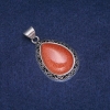 Teardrop Pendant with Golden Sand Aventurine Stone in Antique-Style Setting 27x39mm