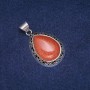Teardrop Pendant with Golden Sand Aventurine Stone in Antique-Style Setting 27x39mm