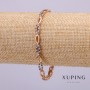 Xuping Bracelet with White and Blue Stones, 4mm Wide, 19cm Length, Gold Plated