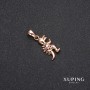Xuping Dinosaur Pendant with Blue Stones 10x24mm, 18k Gold Plated