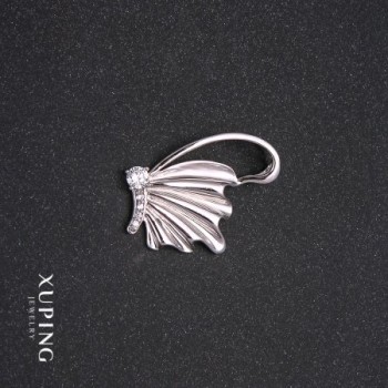Xuping Butterfly Pendant with White Stones 20x29mm, Rhodium
