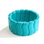 Bracelet on elastic blue Turquoise wave large 14x32mm