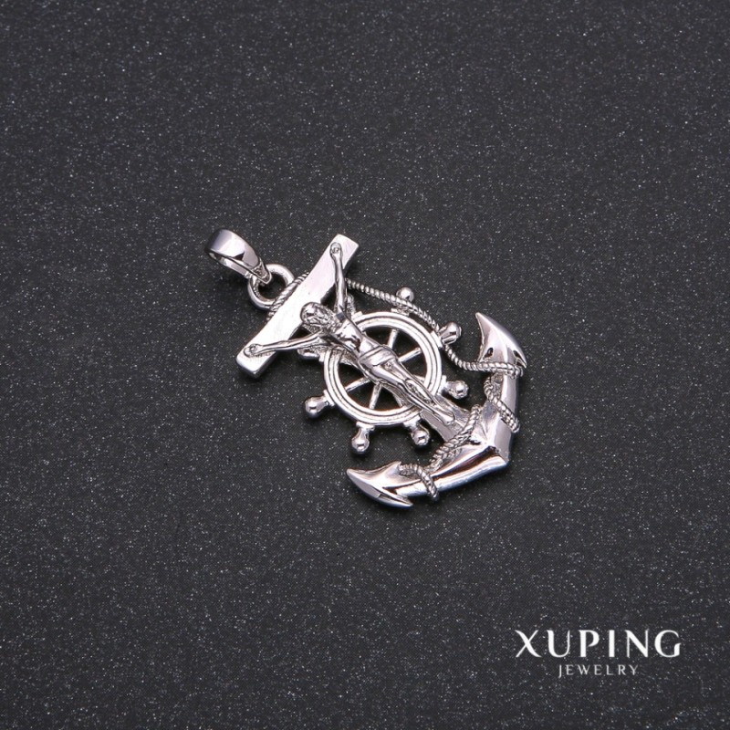 Xuping Pendant 21x35mm Rhodium