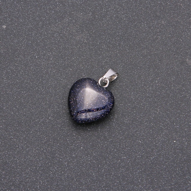 Pendant Heart Aventurine Cairo Night Blue Sand 14x14x23(+-)mm