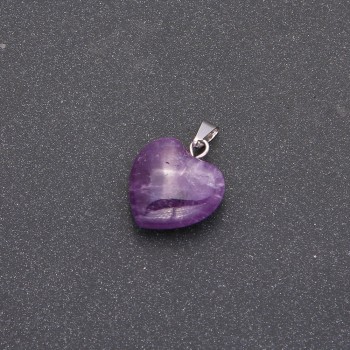 Amethyst Heart Pendant 14×14×23(+/-)mm