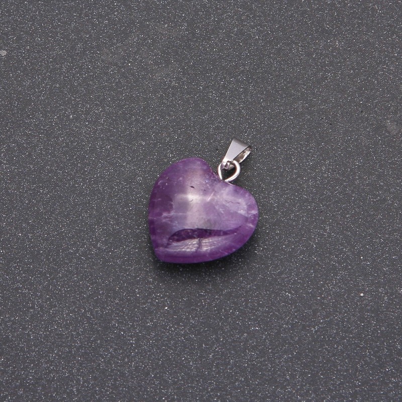 Amethyst Heart Pendant 14×14×23(+/-)mm