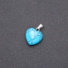 Pendant Heart Turquoise Blue 14x14x23(+-)mm