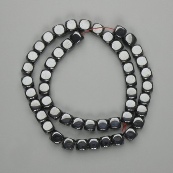 Hematite Beads on Thread Cube, Diameter 8x8(+-)mm, Length 40cm