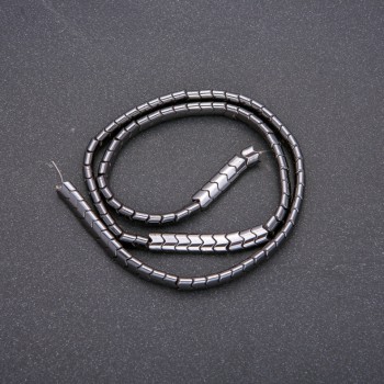 Hematite Beads on Thread Zigzag, Diameter 6x4x3(+-)mm, Length 40cm