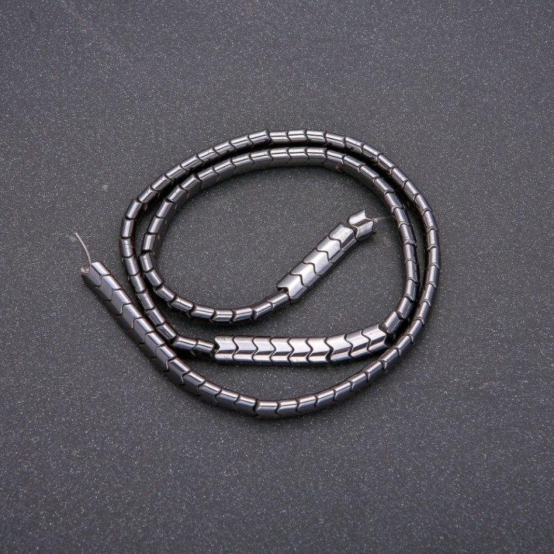 Hematite Beads on Thread Zigzag, Diameter 6x4x3(+-)mm, Length 40cm