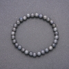 Natural Labradorite Stone Bracelet on Elastic, Smooth Bead, Diameter 6(+-)mm, 18cm Length