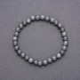 Natural Labradorite Stone Bracelet on Elastic, Smooth Bead, Diameter 6(+-)mm, 18cm Length