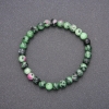Natural Zoisite Stone Bracelet on Elastic, Smooth Bead, Diameter 6(+-)mm, 18cm Circumference