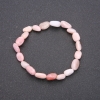 Natural Stone Pink Opal Bracelet on Elastic, Tumbled, Diameter 7x10(+-)mm, Circumference 18cm