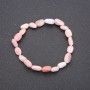 Natural Stone Pink Opal Bracelet on Elastic, Tumbled, Diameter 7x10(+-)mm, Circumference 18cm