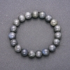 Natural Stone Bracelet Labradorite on Elastic Band, Smooth Bead, Diameter 10(+-)mm, Length 18cm