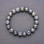 Natural Stone Bracelet Labradorite on Elastic Band, Smooth Bead, Diameter 10(+-)mm, Length 18cm