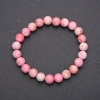 Natural Stone Bracelet Rhodochrosite on Elastic Band, Smooth Bead, Diameter 10(+-)mm, Length 18cm