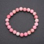 Natural Stone Bracelet Rhodochrosite on Elastic Band, Smooth Bead, Diameter 10(+-)mm, Length 18cm
