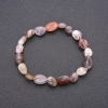 Natural Stone Bracelet Botswana Agate on Elastic Band Tumbled, Diameter 8x10(+-)mm, Circumference 18cm