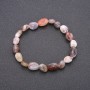Natural Stone Bracelet Botswana Agate on Elastic Band Tumbled, Diameter 8x10(+-)mm, Circumference 18cm