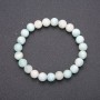 Natural Stone Larimar Bracelet on Elastic, Smooth Round Beads, Diameter 8(+-)mm, Circumference 18cm