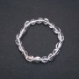 Natural Rock Crystal Stone Bracelet on Elastic, Tumbled, Diameter 9x11(+-)mm, Circumference 18cm