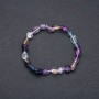 Natural Fluorite Stone Bracelet on Elastic, Tumbled, Diameter 7x9(+-)mm, Circumference 18cm