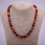 Necklace of natural Red Rutilated Quartz smooth round beads, diameter 10(+-)mm, length 45cm