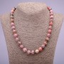 Natural Rhodochrosite Necklace, Smooth Round Beads, Diameter 10(+-)mm, Length 45cm