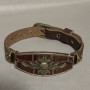 Bracelet with Metal Inserts, Length 16-24cm, Thickness 20mm, Brown Eco-Leather Strap