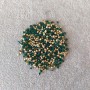 Rhinestones, green colour, diameter 2.5 (+/-) mm, pack / 4g (+/-)