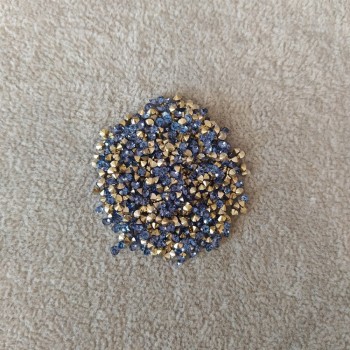 Rhinestones, blue colour, diameter 3(+/-)mm, pack/4g(+/-)